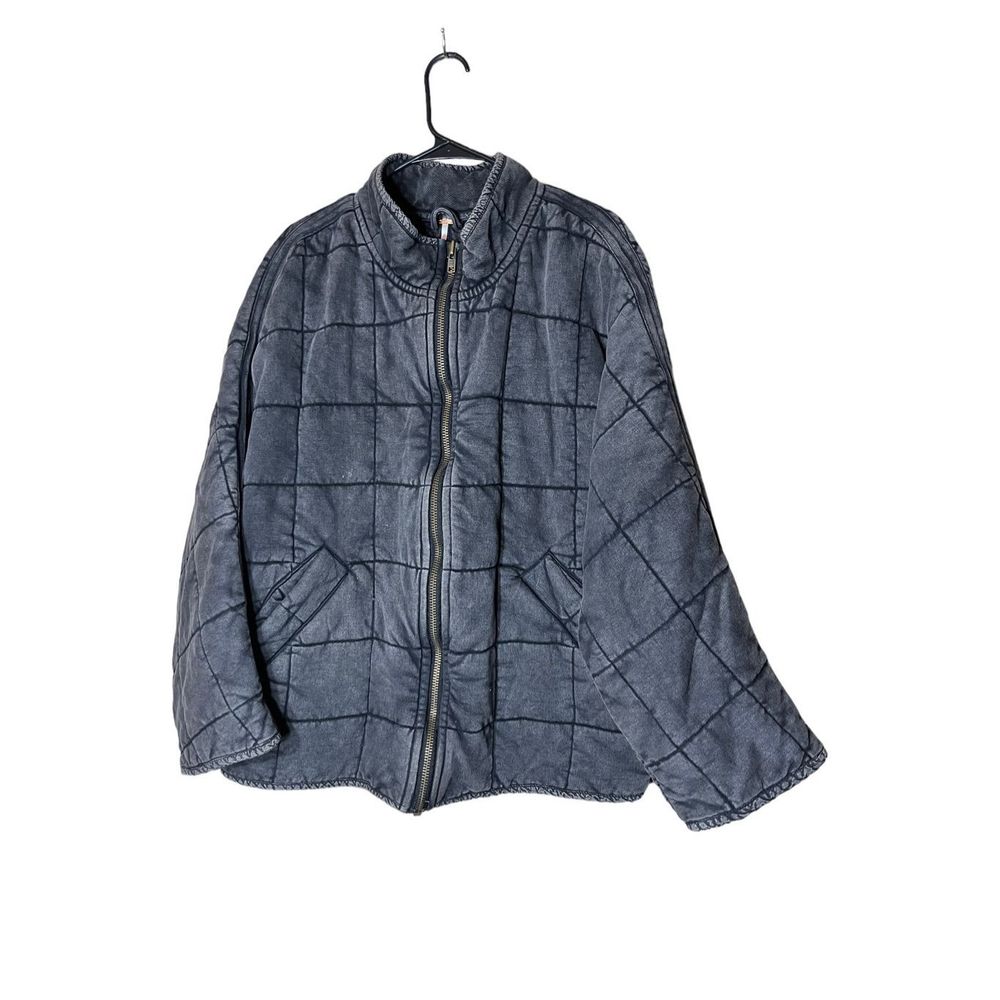 Free People Quilted Dolman Sleeve Gray Jacket Size Medium - Picture 1 of 8